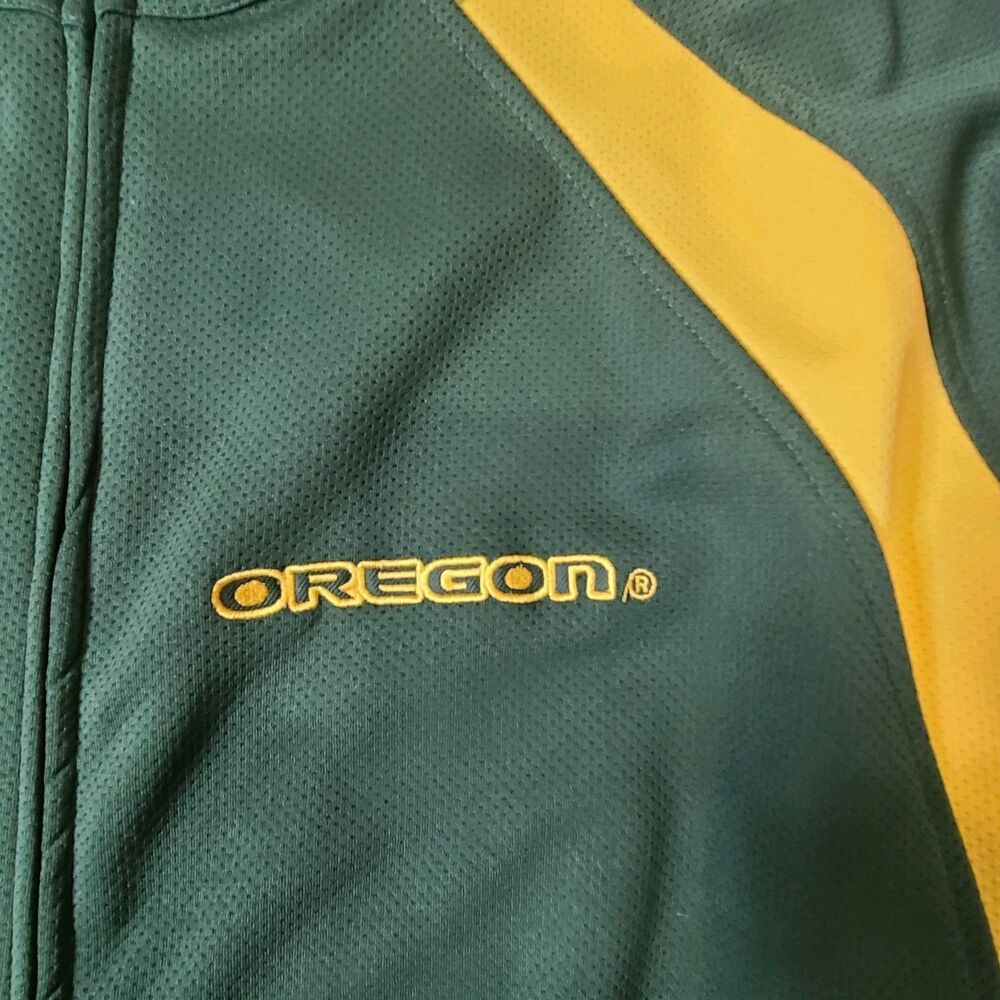 Oregon Ducks Colosseum Performance Full Zip Jacket XL Adj Hem Green/Yellow - Picture 2 of 11